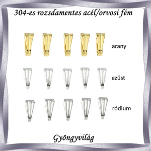 Nemes acél ékszerkellék: Medálkapocs NAMK 07-1 10db/cs - kellékek & szerszámok - ékszerkellék - medáltartó, medálkapocs - Meska.hu