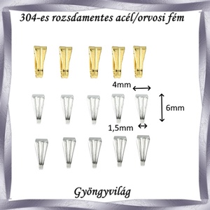 Nemes acél ékszerkellék: Medálkapocs NAMK 07-1 10db/cs - kellékek & szerszámok - ékszerkellék - medáltartó, medálkapocs - Meska.hu