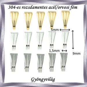 Nemes acél ékszerkellék: Medálkapocs NAMK 07-2 10db/cs - kellékek & szerszámok - ékszerkellék - medáltartó, medálkapocs - Meska.hu