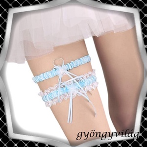 Esküvői, menyasszonyi harisnyakötő szett  ES-HK2-1hk - esküvő - kiegészítők - harisnyatartó & valami kék - Meska.hu