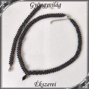 Ékszerek-szettek: Esküvői, menyasszonyi, alkalmi ékszer szett,  SSZ-ÜGY004 01 fekete - esküvő - ékszer - ékszerszett - Meska.hu