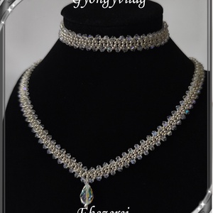 Ékszerek-szettek: Esküvői, menyasszonyi, alkalmi ékszer szett,  SSZ-ÜGY004 04 crystal AB-ezüst - Meska.hu