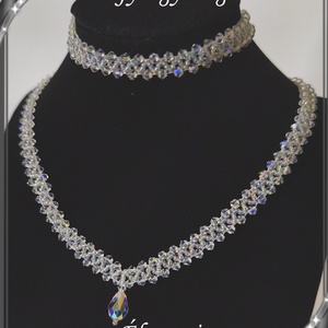 Ékszerek-szettek: Esküvői, menyasszonyi, alkalmi ékszer szett,  SSZ-ÜGY004 06 crystal AB-clear irizáló - Meska.hu