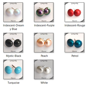 Ékszerek-fülbevalók: 925-ös sterling ezüst Swarovski félig fúrt gömb 8mm több színben SF-SW5817-8 925 - Meska.hu