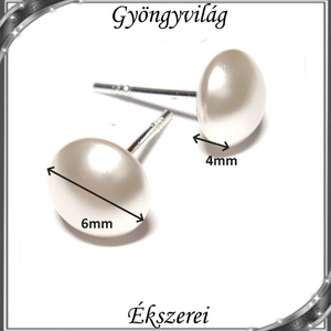 Ékszerek-fülbevalók: Swarovski félig fúrt fél gömb 6mm SF-SW5817-6 NA - ékszer - fülbevaló - pötty fülbevaló - Meska.hu