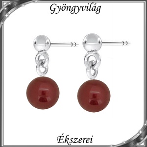 Ékszerek-fülbevalók: Swarovski félig fúrt gömb 8mm fülbevaló SF-SW5818-09-6 925 - Meska.hu