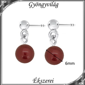 Ékszerek-fülbevalók: Swarovski félig fúrt gömb 8mm fülbevaló SF-SW5818-09-6 925 - ékszer - fülbevaló - lógó fülbevaló - Meska.hu