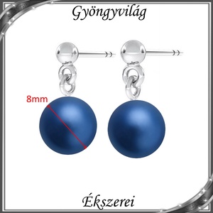 Ékszerek-fülbevalók: Swarovski félig fúrt gömb 8mm fülbevaló SF-SW5818-09-8 925 - ékszer - fülbevaló - lógó fülbevaló - Meska.hu