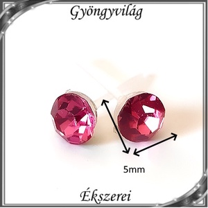 Ékszerek-fülbevalók: szilikon fülbevaló SF-K01-5 kristály köves 5mm-es több színben - ékszer - fülbevaló - pötty fülbevaló - Meska.hu