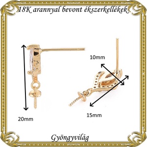 18K arannyal bevont ékszerkellék: fülbevalóalap  ABFK 09 - kellékek & szerszámok - ékszerkellék - fülbevaló alap - Meska.hu