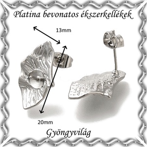 Platinával bevont ékszerkellék: fülbevalóalap  PBFK 06 J+B - kellékek & szerszámok - ékszerkellék - fülbevaló alap - Meska.hu