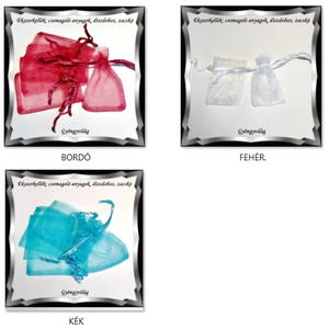 Ékszerkellék: Organza tasak EK-Z01   7x9 10db /csomag több szinben, Kellékek & szerszámok, Csomagolóanyag, Doboz, henger, Ékszerkészítés, Ékszerkészítés, MESKA