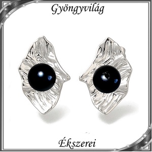 Ékszerek-fülbevalók: igazgyöngy félig fúrt gömb 8mm SF-IGY01-7 PL fekete  - Meska.hu