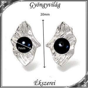 Ékszerek-fülbevalók: igazgyöngy félig fúrt gömb 8mm SF-IGY01-7 PL fekete  - ékszer - fülbevaló - pötty fülbevaló - Meska.hu