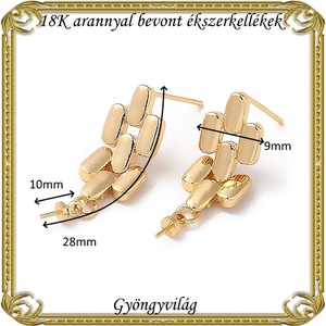 18K arannyal bevont ékszerkellék: fülbevalóalap  ABFK 10 - kellékek & szerszámok - ékszerkellék - fülbevaló alap - Meska.hu