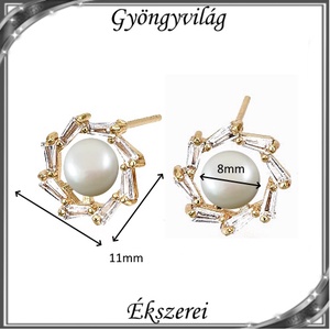 Ékszerek-fülbevalók: igazgyöngy félig fúrt gömb 8mm SF-IGY02-8 18k  - ékszer - fülbevaló - pötty fülbevaló - Meska.hu