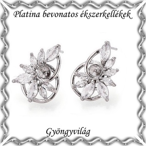 Platinával bevont ékszerkellék: fülbevalóalap  PBFK 07-5818 J+B - Meska.hu
