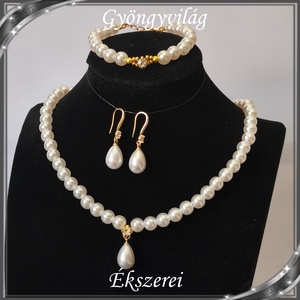 Ékszerek-szettek: Esküvői, menyasszonyi, alkalmi ékszer szett  SSZ-03-4AE - esküvő - ékszer - ékszerszett - Meska.hu