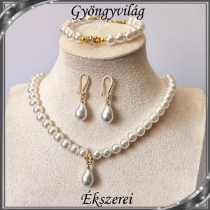 Ékszerek-szettek: Esküvői, menyasszonyi, alkalmi ékszer szett  SSZ-03-4AE - esküvő - ékszer - ékszerszett - Meska.hu