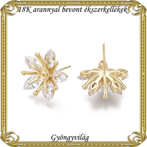 18K arannyal bevont ékszerkellék: fülbevalóalap ABFK 13-5818 - kellékek & szerszámok - gyöngyfűzés kellékek - egyéb alkatrész - Meska.hu
