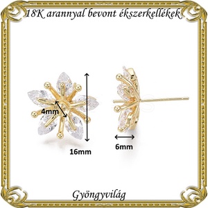 18K arannyal bevont ékszerkellék: fülbevalóalap ABFK 13-5818 - kellékek & szerszámok - gyöngyfűzés kellékek - egyéb alkatrész - Meska.hu