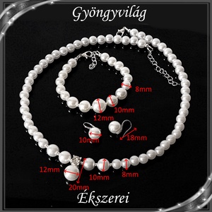 Ékszerek-szettek: Esküvői, menyasszonyi, alkalmi ékszer szett SSZ-03-8 - ékszer - nyaklánc - gyöngyös nyaklánc - Meska.hu