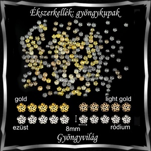Ékszerkellék: gyöngykupak BGYK 27 20db/csomag több színben - kellékek & szerszámok - gyöngyfűzés kellékek - gyöngykupak - Meska.hu