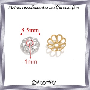 304 Nemes acél ékszerkellék: gyöngykupak NAGYK 01 20db/ csomag - kellékek & szerszámok - gyöngyfűzés kellékek - gyöngykupak - Meska.hu