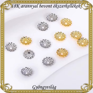 18K arannyal bevont ékszerkellék: gyöngykupak ABGYK 01 - kellékek & szerszámok - gyöngyfűzés kellékek - gyöngykupak - Meska.hu