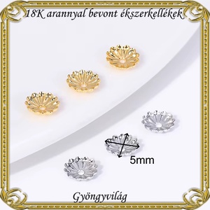 18K arannyal bevont ékszerkellék: gyöngykupak ABGYK 01 - kellékek & szerszámok - gyöngyfűzés kellékek - gyöngykupak - Meska.hu