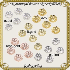 18K arannyal bevont ékszerkellék: gyöngykupak ABGYK 02 több színben és méretben - kellékek & szerszámok - gyöngyfűzés kellékek - gyöngykupak - Meska.hu