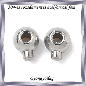 304 Nemes acél ékszerkellék: csomótakaró NACST 02 2db (1pár/cs) - kellékek & szerszámok - ékszerkellék - szalagvég, bőrvég, végzáró - Meska.hu