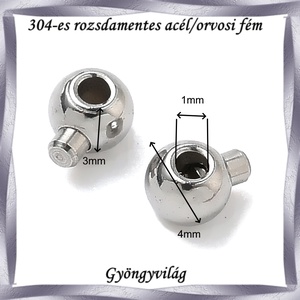 304 Nemes acél ékszerkellék: csomótakaró NACST 02 2db (1pár/cs) - kellékek & szerszámok - ékszerkellék - szalagvég, bőrvég, végzáró - Meska.hu