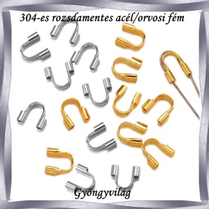 304 Nemes acél ékszerkellék: szálvezető NASZV 01 10db (5pár/cs) - kellékek & szerszámok - ékszerkellék - szalagvég, bőrvég, végzáró - Meska.hu