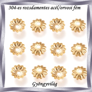 304 Nemes acél ékszerkellék: gyöngykupak NAGYK 02 20db/ csomag - kellékek & szerszámok - gyöngyfűzés kellékek - egyéb alkatrész - Meska.hu