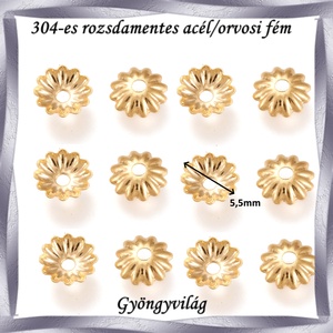 304 Nemes acél ékszerkellék: gyöngykupak NAGYK 02 20db/ csomag - kellékek & szerszámok - gyöngyfűzés kellékek - egyéb alkatrész - Meska.hu