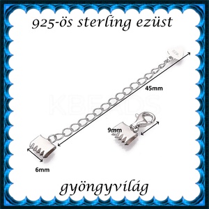 925-ös sterling ezüst ékszerkellék: lánckapocs / 1soros lánckapocs ELK 1s 47 - kellékek & szerszámok - ékszerkellék - nyaklánc kapocs - Meska.hu