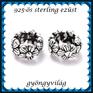 925-ös sterling ezüst ékszerkellék: köztes/gyöngy/díszitőelem EKÖ 108 1db/csomag - kellékek & szerszámok - gyöngyfűzés kellékek - fém köztesek - Meska.hu