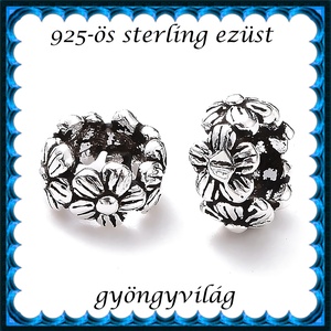 925-ös sterling ezüst ékszerkellék: köztes/gyöngy/díszitőelem EKÖ 108 1db/csomag - kellékek & szerszámok - gyöngyfűzés kellékek - fém köztesek - Meska.hu