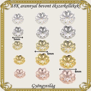 18K arannyal bevont ékszerkellék: gyöngykupak ABGYK 02 több színben és méretben - kellékek & szerszámok - gyöngyfűzés kellékek - gyöngykupak - Meska.hu