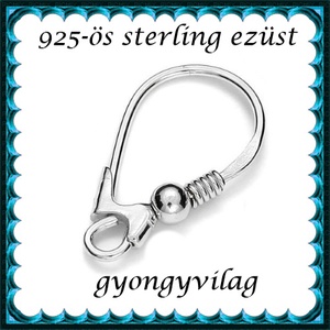  925-ös sterling ezüst ékszerkellék: fülbevalóalap biztonsági kapoccsal EFK K 31 - kellékek & szerszámok - ékszerkellék - fülbevaló alap - Meska.hu