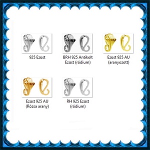 925-ös sterling ezüst ékszerkellék: medáltartó, medálkapocs EMK 105e - kellékek & szerszámok - ékszerkellék - medáltartó, medálkapocs - Meska.hu