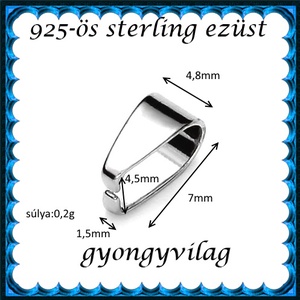 925-ös sterling ezüst ékszerkellék: medáltartó, medálkapocs EMK 79e - kellékek & szerszámok - ékszerkellék - medáltartó, medálkapocs - Meska.hu