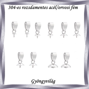 304 Nemes acél ékszerkellék: medálkapocs NAMK 08 több méretben - kellékek & szerszámok - ékszerkellék - medáltartó, medálkapocs - Meska.hu