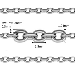 925-ös sterling ezüst ékszerkellék: ezüst lánc méterben 925 EL18 - kellékek & szerszámok - gyöngyfűzés kellékek - egyéb alkatrész - Meska.hu