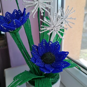 Gyöngyből készült virág dísz - otthon & életmód - dekoráció - Meska.hu