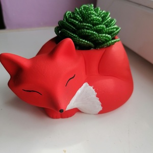 Róka kőrózsával, Otthon & Életmód, Dekoráció, Dísztárgy, Gyöngyfűzés, gyöngyhímzés, Festett tárgyak, MESKA