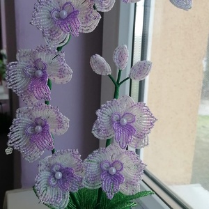 Gyöngyből készült orchidea - otthon & életmód - dekoráció - virágdísz és tartó - csokor & virágdísz - Meska.hu