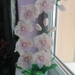 Akciós! gyöngyből készült orchidea, Otthon & Életmód, Dekoráció, Virágdísz és tartó, Csokor & Virágdísz, Gyöngyfűzés, gyöngyhímzés, MESKA