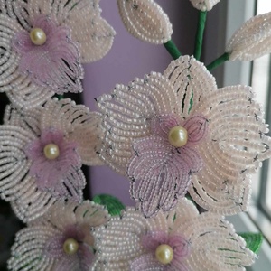 Akciós! gyöngyből készült orchidea - otthon & életmód - dekoráció - virágdísz és tartó - csokor & virágdísz - Meska.hu